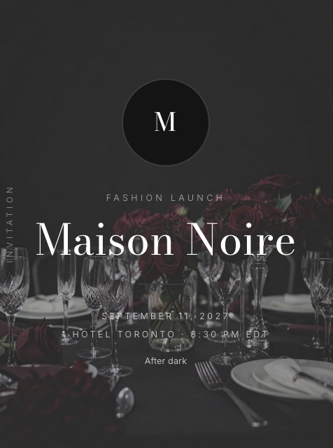 Intimate dinner invitation