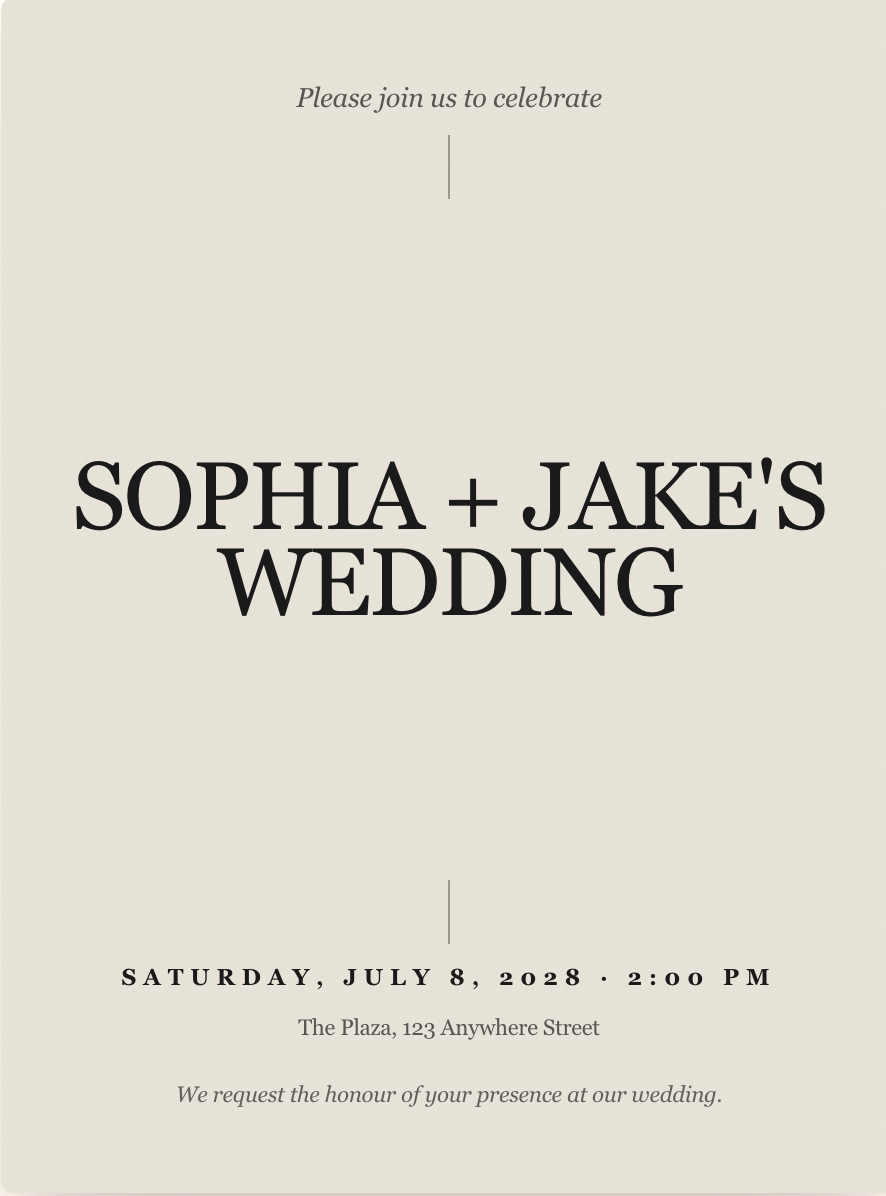 RSVP invitation example